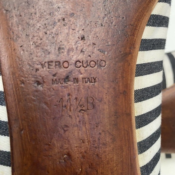 Giuseppe Zanotti Ballet Flat Nautical Striped Black White Peep Buckle St… - Picture 12 of 12